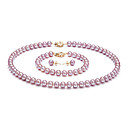 14k branco 6.5 - 7 milímetros de água doce de lavanda aaaa conjunto 3pc pérola (início a partir de 3 unidades) frete grátis