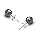 14k Gold Black 7.5-8mm AAAA Freshwater Pearl Earring (DSZZ061)
