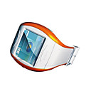 q007 celular relógio com bluetooth e câmera - branco com laranja szr010