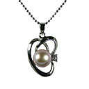 Silver Plated Lavender AA FW Pearl Pendant Necklace (LQS069) (Start from 3 units) Free shipping