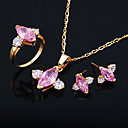 Brilliant Cubic Zircon Ring Pendant and Earring Set (GG1215) (Start From 6 Units)