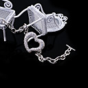 Fashion Cubic Zirconia Heart Chain Bracelet in Rhodium Plated - CZ Bracelet BYX7-0001 (SZY171)