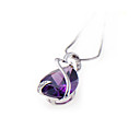 Charming Amethyst CZ Necklace in Sterling Silver - Silver Necklace 6278 (SZY304)