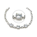 Platinum Clear Cubic Zirconia Bracelet - CZ Bracelet 80628-84 (SZY182)
