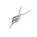 Platinum Cubic Zirconia Necklace in Sterling Silver - Silver Necklace 9998 (SZY306)