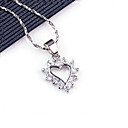 Platinum Heart Shape Cubic Zirconia Necklace - CZ Necklace SYX-0225 (SZY367)