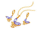 18K Gold Plated Angel CZ Jewelry Set - CZ Jewelry Set SMY--0014-Lavender (SZY510)