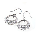 Cutout Sterling Silver CZ Hook Earring in Sterling Silver - Sterling silver Earring 10378 (SZY565)