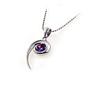 Cyclone Purple Cubic Zirconia Pendant - Sterling Silver Necklace 9991 (SZY740)