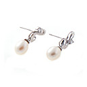 shell parel doorboord oorbel - sterling zilveren oorbel 7660 (szy593)