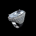 royal zircon cubique anneau plaqué platine - cubic zirconia ring 81002 - 03 (szy668)