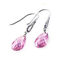 roze facet zirconia oorbel - sterling zilveren oorbel 8481 (szy588)