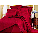 4pcs regina 100% cotone jacquared e ricamare lenzuola comforter set (sbc118)