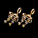 Stylish Totebag Shape Cubic Zirconia Loop Earring-Cubic Zirconia Earring 71126-03 Peridot (SZY684)