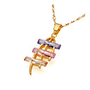 Stylish Colorful Cubic Zirconia Pendant Necklace - Cubic Zirconia Necklace PCF1 - 0010 (SZY716)