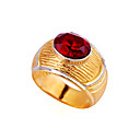 Placcato in oro 18k anello Cubic Zirconia - anello cz 80.701-06 rosso (szy498)