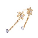 flocon de neige, zircon cubique dangle earring - boucle d'oreille zircon cubique eyx1-0072 (szy9