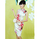 Mandarin Collar Sleeveless Knee-length Silk Cheongsam / Qipao / Chinese Dress (HGQP094)