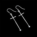 Simply Cross Earring Drop-Silver Earring e22386 (SZY1279)