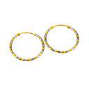 deux tons cercle earring boucle d'oreille-cz 80701-11 (szy1362)