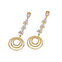18K Gold Plated Luxury CZ Earring Circle Drop-CZ Earring 90111-21(SZY1369)