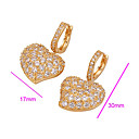 Plaqué or 18k coeur forme cz-cz earring boucle d'oreille 81219-07 (szy1388)