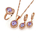 18K Gold Shell Pearl Earring Stud and Necklace -CZ Jewelry Set 90224-05(SZY1486)