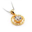 Sterling Silver 18K Gold Plated CZ Pendant - Sterling Silver Necklace d24720 (SZY1390)