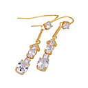 18K Gold Plated CZ Hook Earring Drop-CZ Earring 81219-04 (SZY1387)