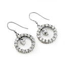 Sterling Silver CZ Circle Drop Earring-Sterling Silver e22742(SZY1475)