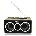 Digital Speaker With Blue Light and FM Radio For IPOD/MP3 Player/Wood Black (FM-1)
