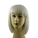 capless pequena peruca de cabelo sintético branco reta (jf4034)