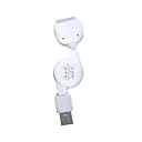 White Retractable Sync / Charger Cable For iPod M1028 (SZL060) (Start from 50 units)