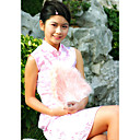 Stehkragen kurz / Mini ärmellos 100% reine Seide Cheongsam / Qipao / chinesisch Kleid (hgqp209)