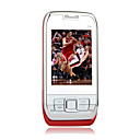 E66 Tri Band Dual Card Bluetooth Slide FM Music Cell Phone Red and Silver (2GB TF Card)