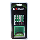 Soshine 1100mAh Ni-MH oplaadbare AAA-batterijen met case (4-accu)
