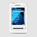 CCk-11 MINI Quad Band Dual Card Ultra Thin Flashlight Flat Touch Screen Cell Phone White and Red (2GB TF Card)