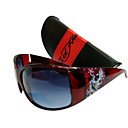 gafas de sol de moda + paño de limpieza libre y estuche duro - marco alazán + diseño cráneo dsco4225-0479-11.13-91