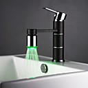 Single Handle Centerset LED Bathroom Sink Faucet (0742 -LED-6858)