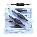 100 Pcs Black Disposable Tattoo Needles and Tubes Grip Supply