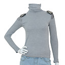 Nails Embellishment Badges Turtleneck Women's Sweaters(1001BA006-0739)