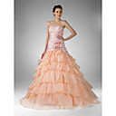 Ball Gown Strapless Floor-length Taffeta Organza Prom/ Evening/ Homecoming Dress (FSD0238)