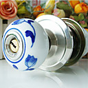 High Quality Ceramic Door Knob with Lock (Porcelain Door Knob) (0768-W18-SS)