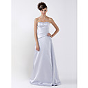 A-line Strapless Floor-length Satin Bridesmaid/ Wedding Party Dress (YCF140)