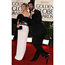 Jennifer Westfeldt and Jon Hamm Sheath/ Column Strapless Floor-length Sleeveless Taffeta/ Satin Golden Globe/ Evening Dress (FSL0559)