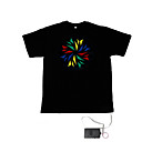 som e música ativado espectro vu metros el visualizador t-shirt (4 * AAA)