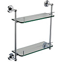 Bathroom Accessories Solid Brass Double Glass Shelf (0640-2516)