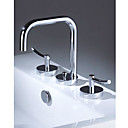 Two Handles Chrome Wide Spread Bathroom Sink Faucet (Cold and Hot Switch) (0743-J-091004)