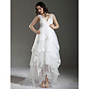 Sheath/ Column Empire Straps Sweep/ Brush Train Satin Organza Maternity Wedding Dress
