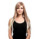 Capless Extra Long High Quality Synthetic Natural Look Light Blonde With White Straight Hair Wig